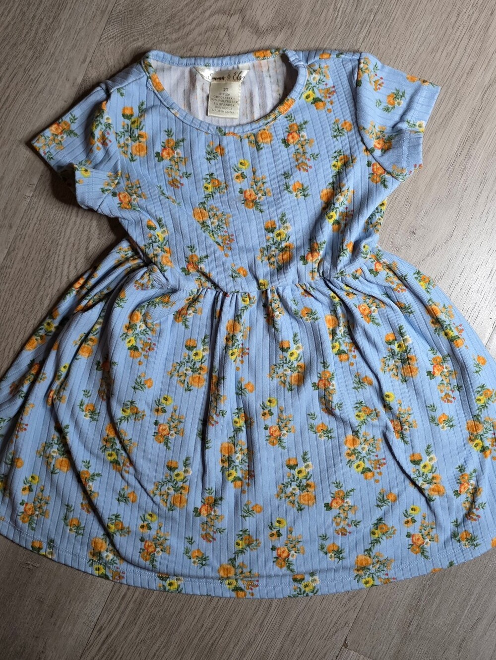 Emma & Elsa Girls' Blue Floral Dress